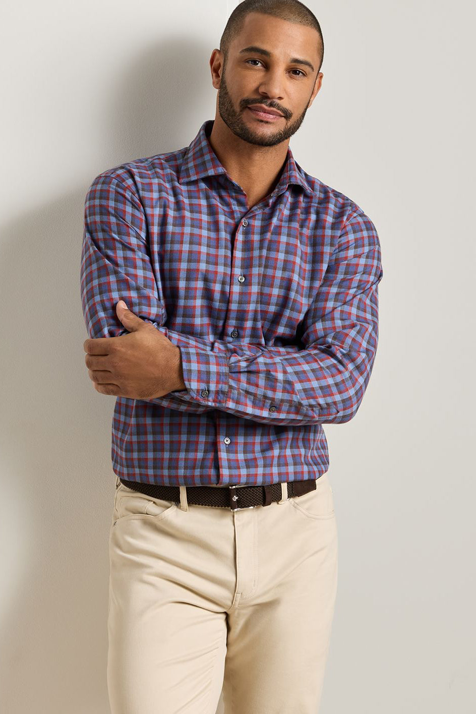 Theodore Perf. Flannel Sport Shirt - MF26W63LTS - Crown Blue