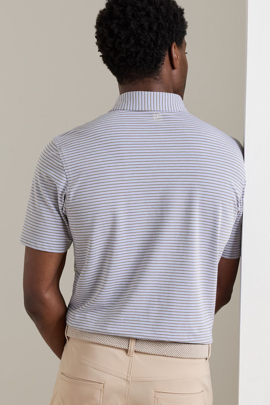 Albatross Cotton-Blend Polo-MF26XK56E-Windy Blue/Light Mocha