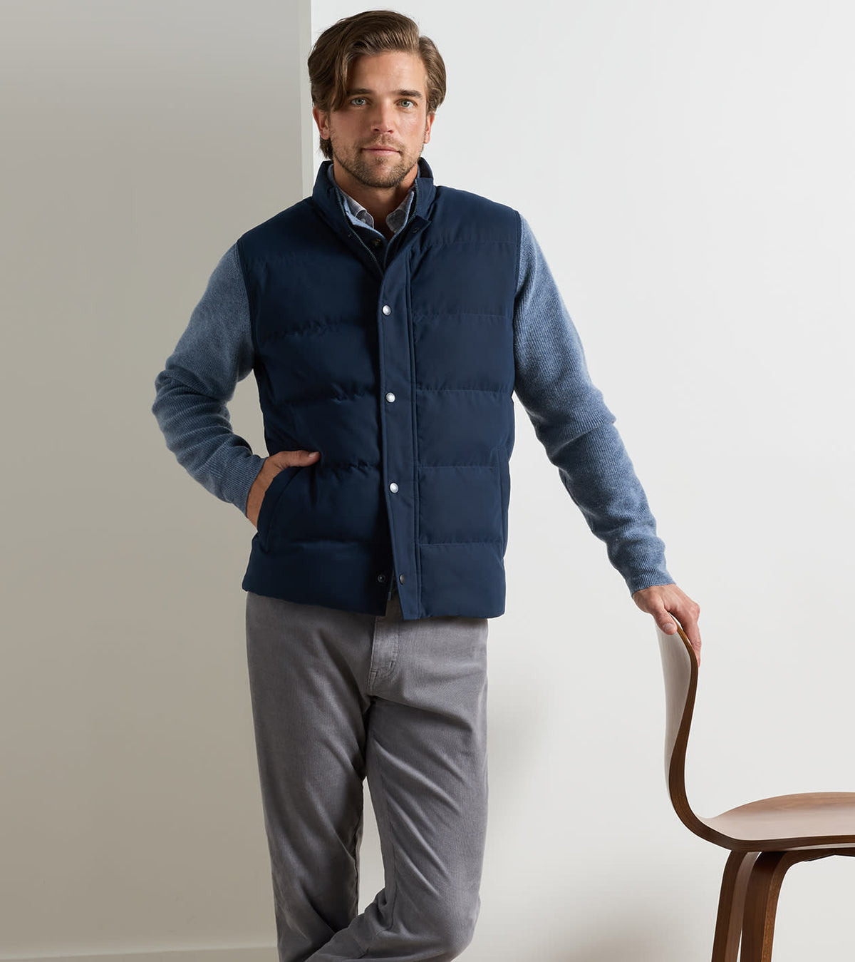 Bedford Quilted Vest-Dark Navy
