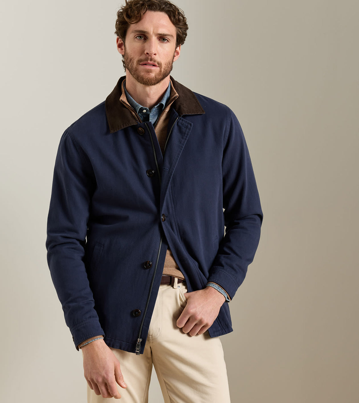 Chatham Cotton Cashmere Coat-Providence Navy