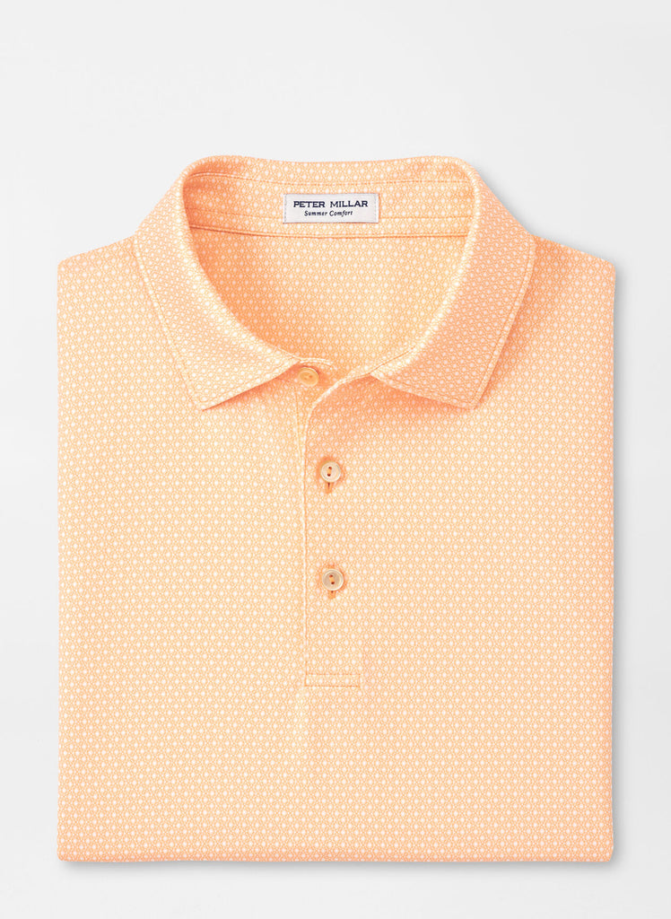 Tesseract Performance Jersey Polo In Orange Nectar