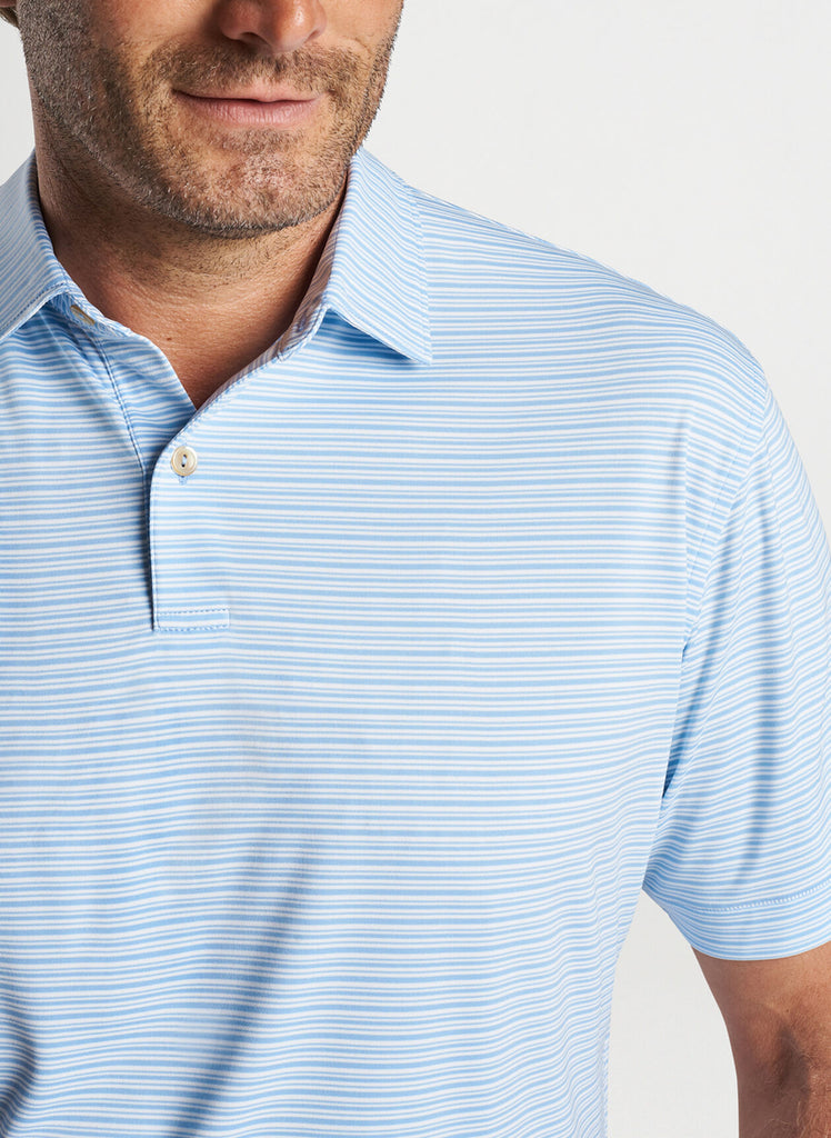 Featherweight Performance Payne Stripe Polo In Cottage Blue