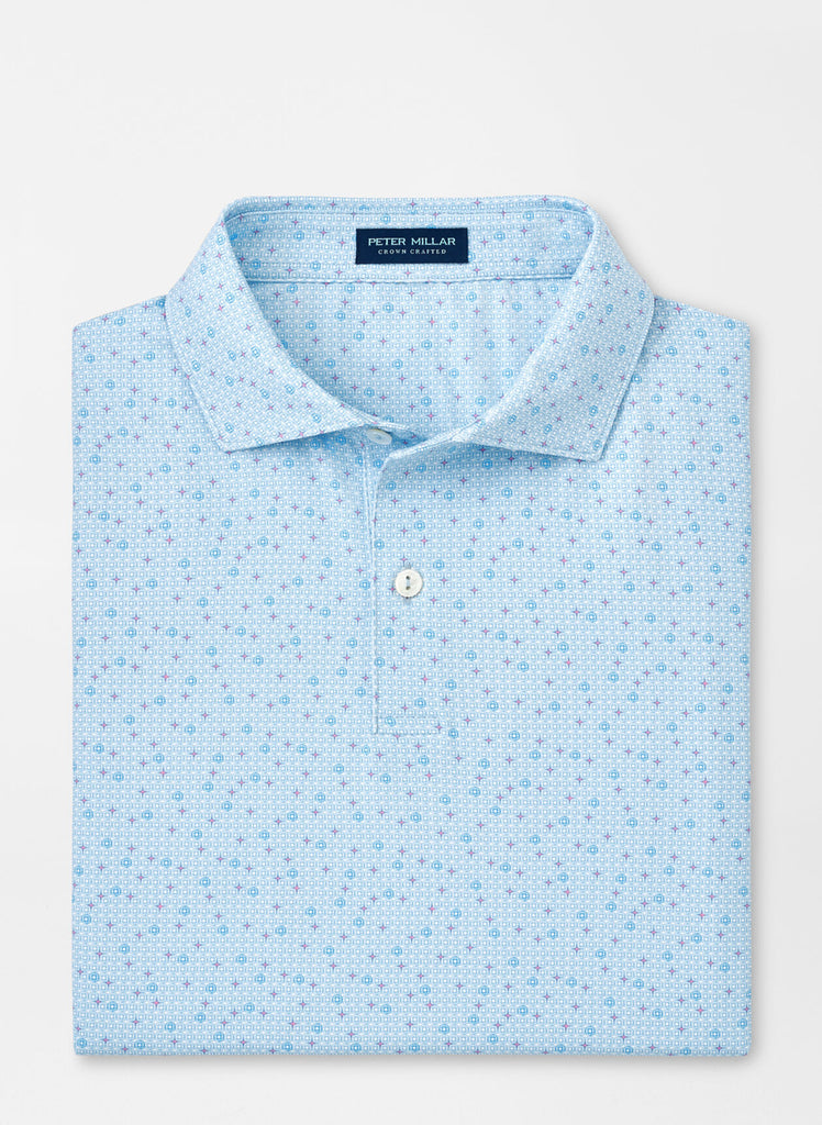 Diamond In The Rough Performance Jersey Polo In Blue Frost