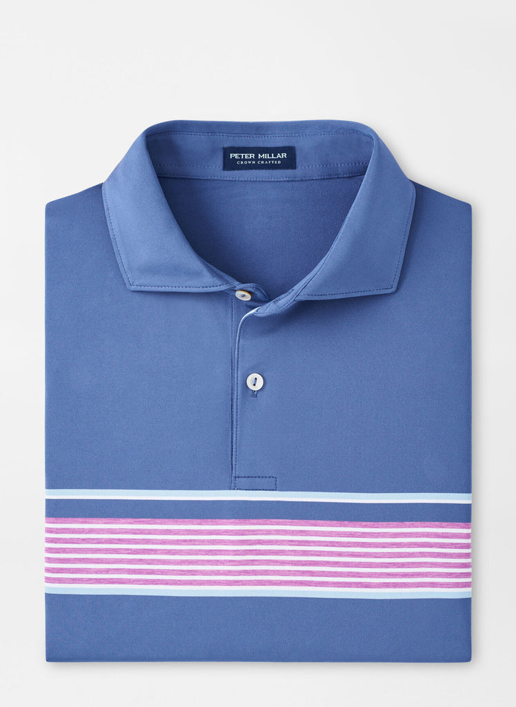 Ledger Performance Jersey Polo In Blue Pearl