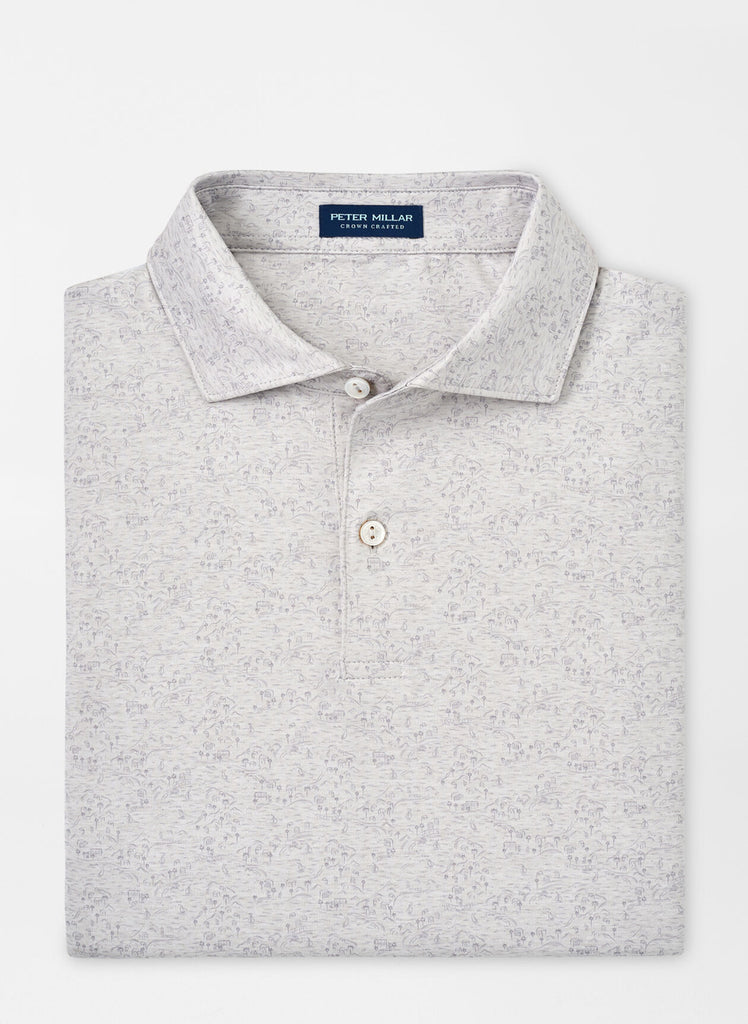Riviera Performance Jersey Polo In British Grey