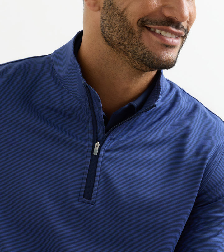Perth Sugar Stripe 1/4 Zip-MS26EK40E-Navy/Sport Navy