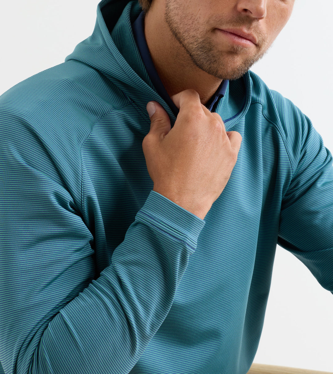 Pine Sugar Stripe Hoodie-MS26EK45B-Sport Navy