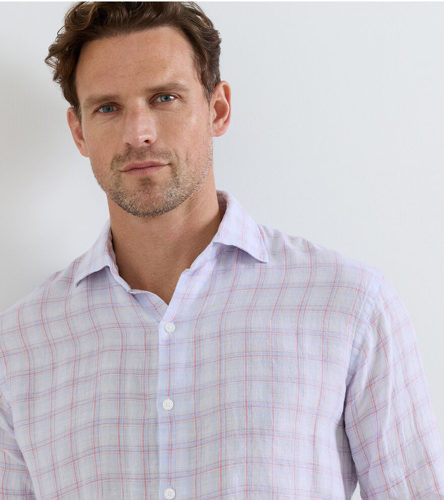 Frisbee Linen Sport Shirt-Stream Blue