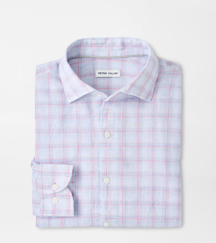 Frisbee Linen Sport Shirt-Stream Blue