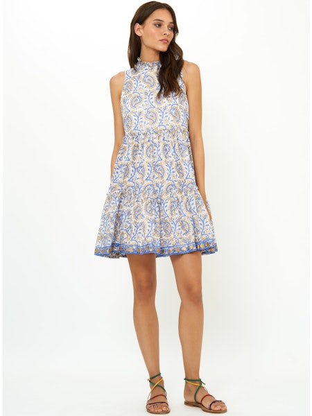 Ruffle Tiered Dress - Marseille Blue