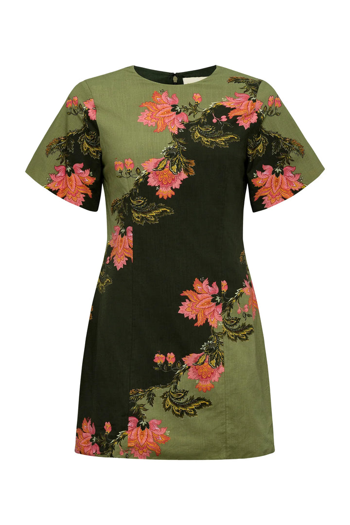 Monroe Dress Green/Mix Bloom