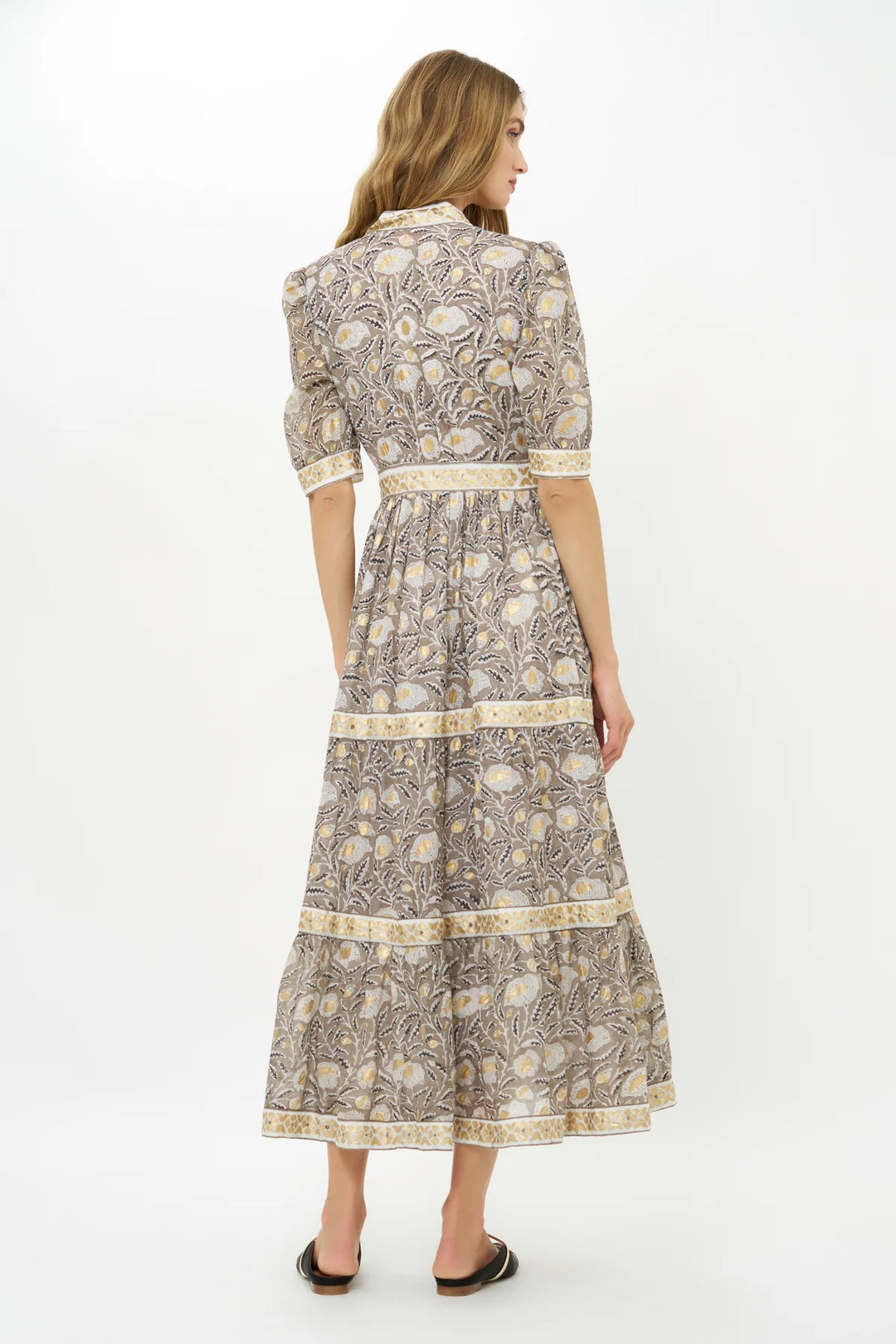 V-Neck Cuffed Maxi - Birch Taupe