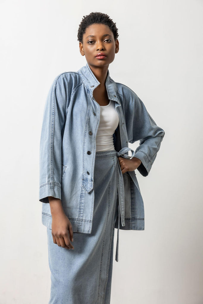 Light Wash Denim Swing Jacket