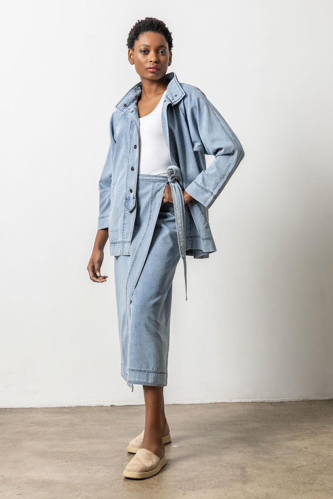 Light Wash Denim Swing Jacket