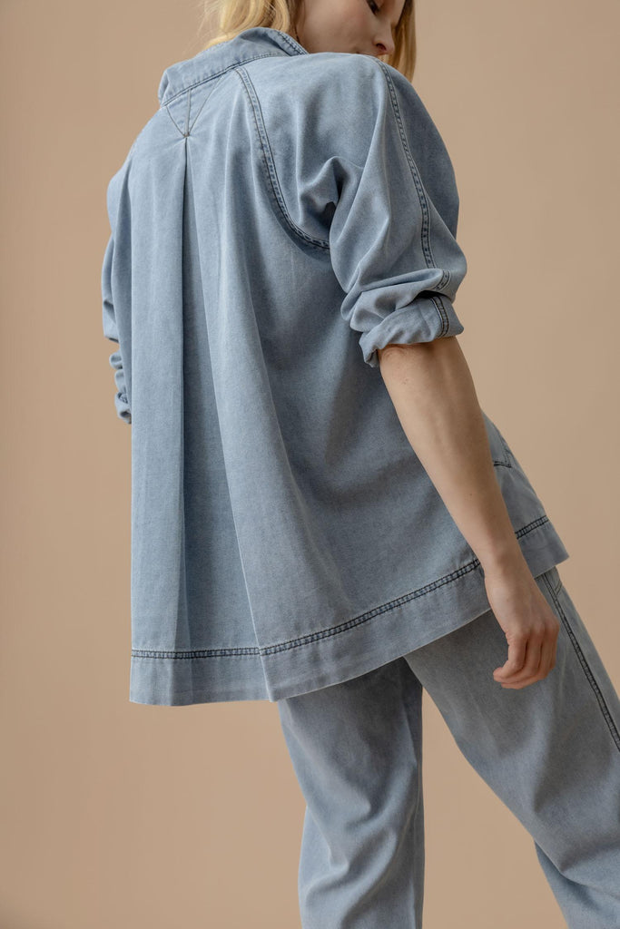 Light Wash Denim Swing Jacket