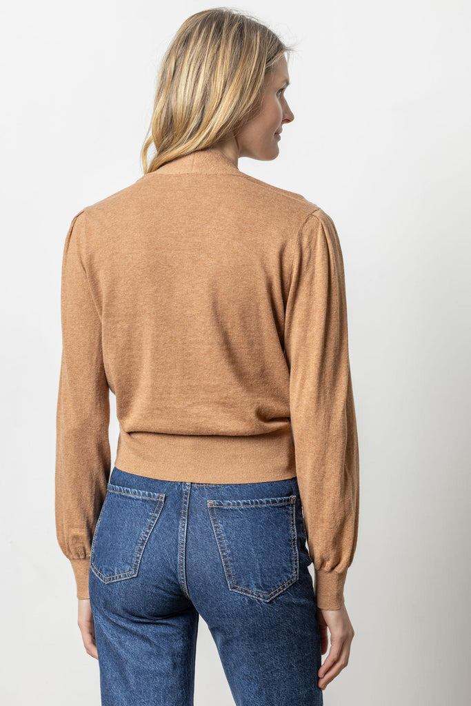 Long Sleeve Surplice Sweater Bourbon