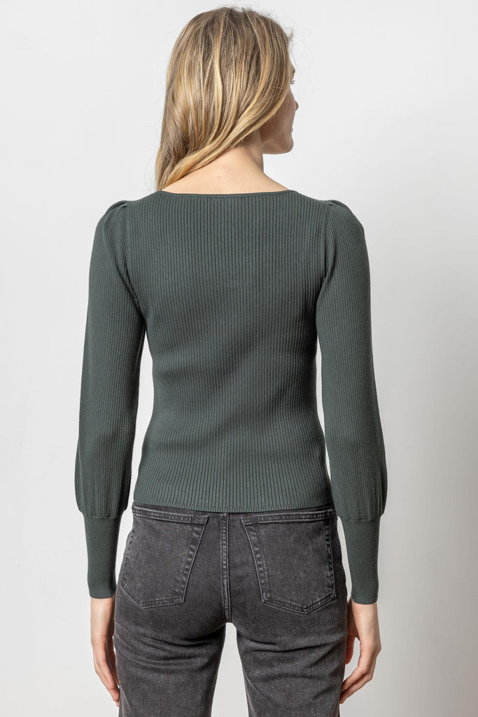 Full Sleeve Square Neck Sweater - Loden