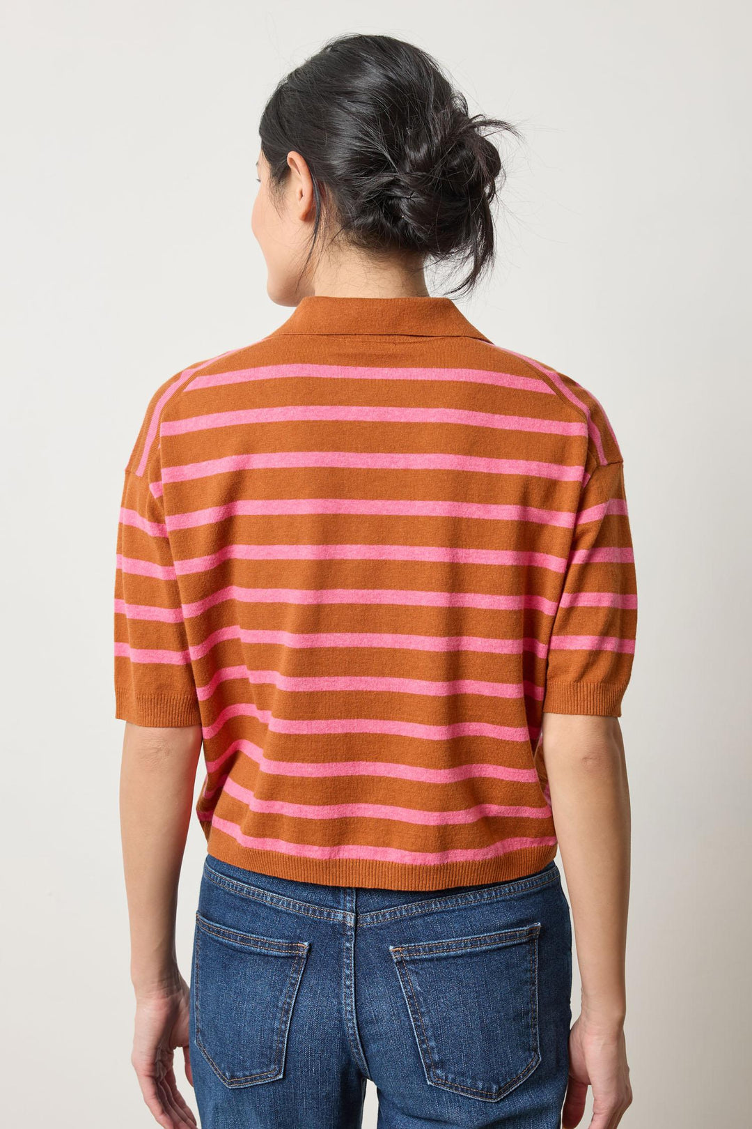 Drop Shoulder Polo Neck Sweater - Sierra/Calypso