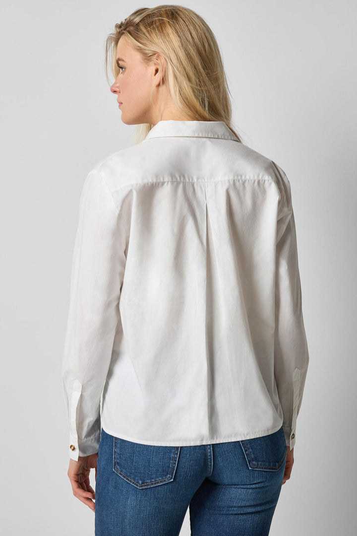 Striped Button Down Shirt in White