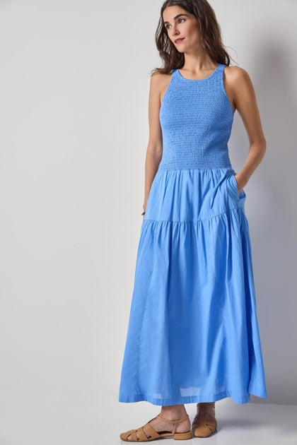 Smocked Bodice Maxi Dress - Ultramarine