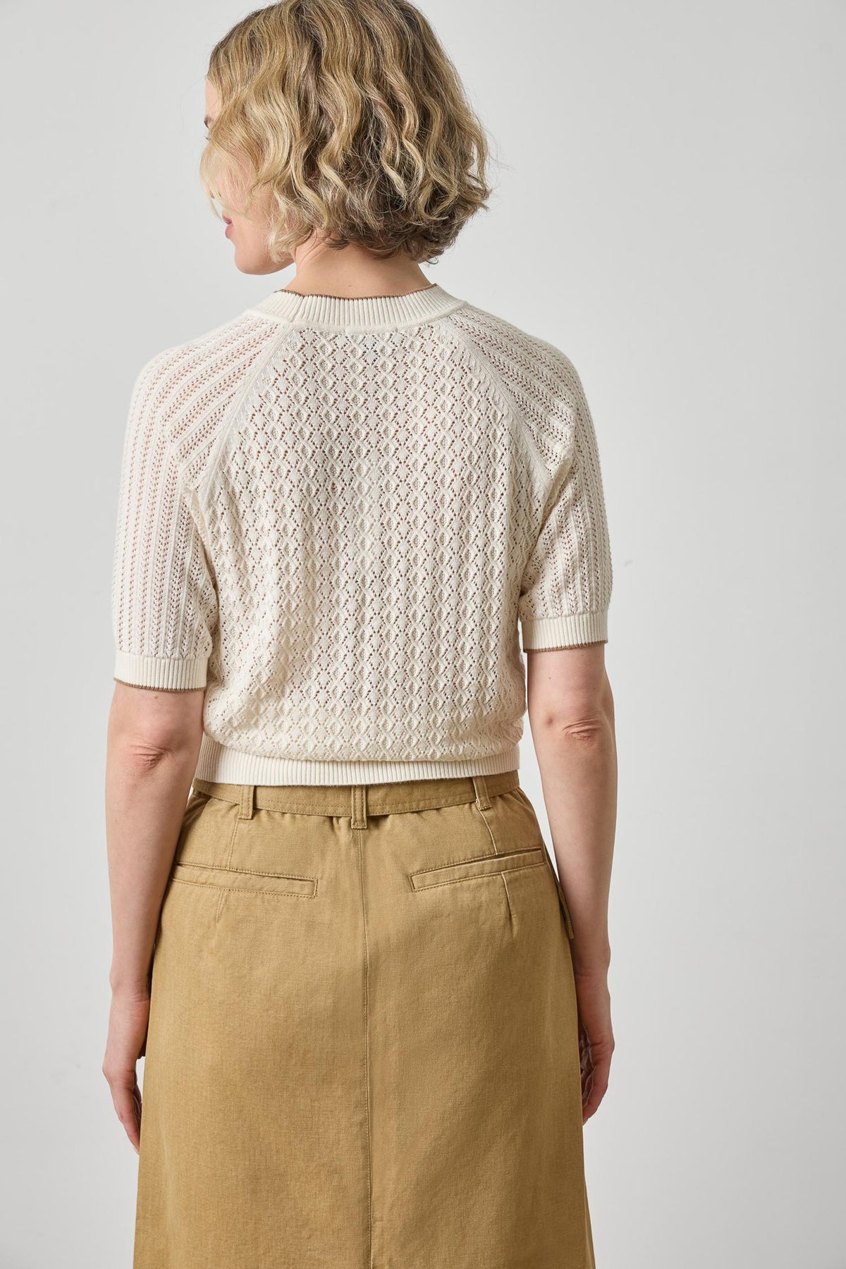 Mixed Stitch Crewneck Sweater - Ivory
