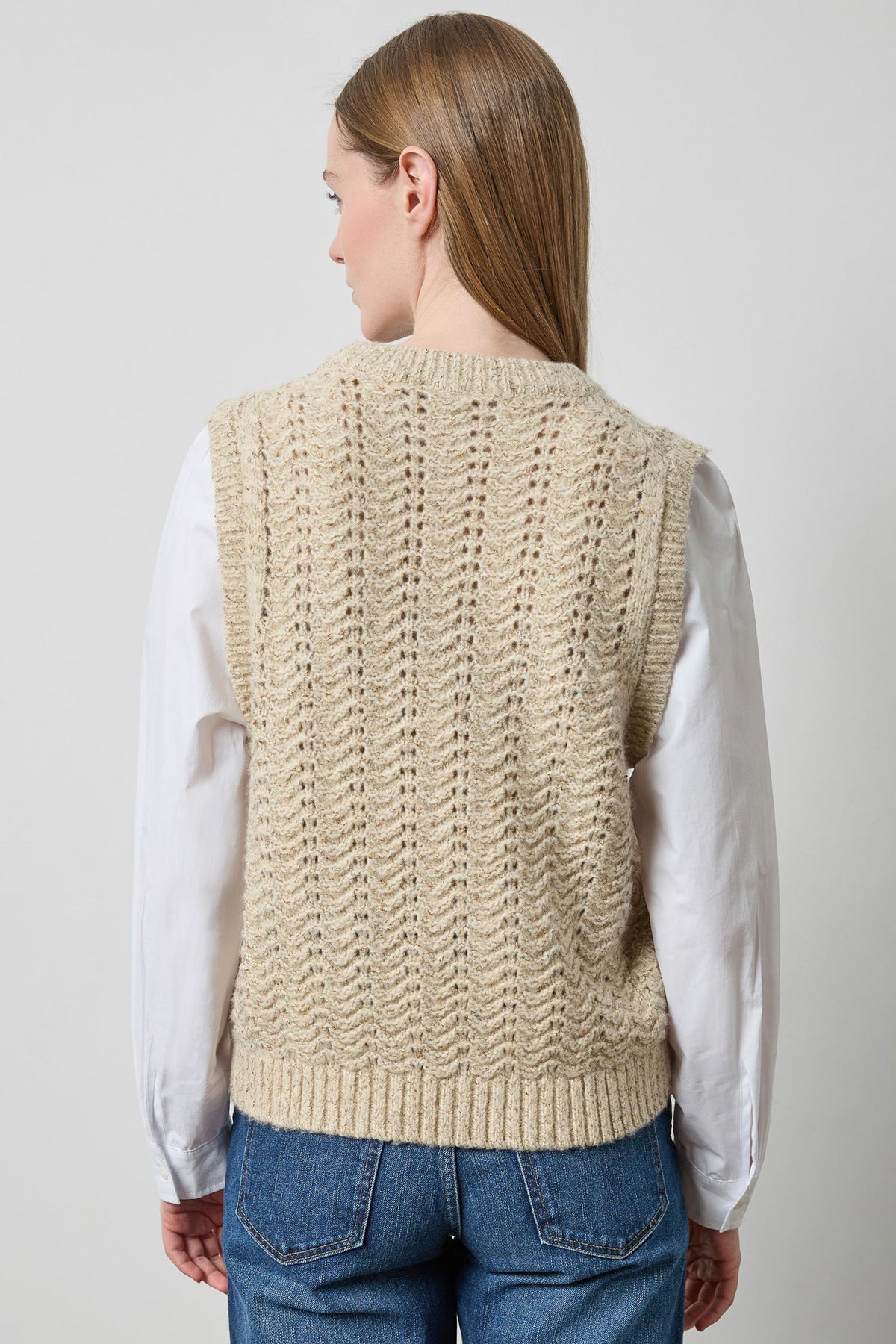 Mixed Media Tinsel Sweater - Oat Tinsel