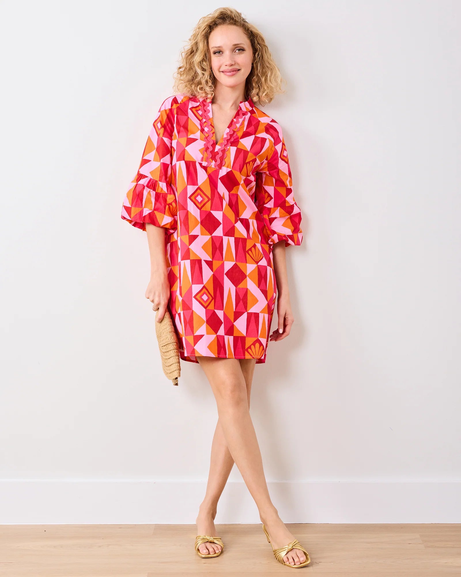 Isabella Dress in Underwater Mosaic - Pink Crush