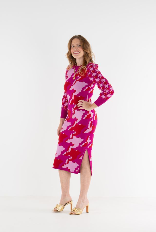 Lane Sweater Dress - Houndstooth