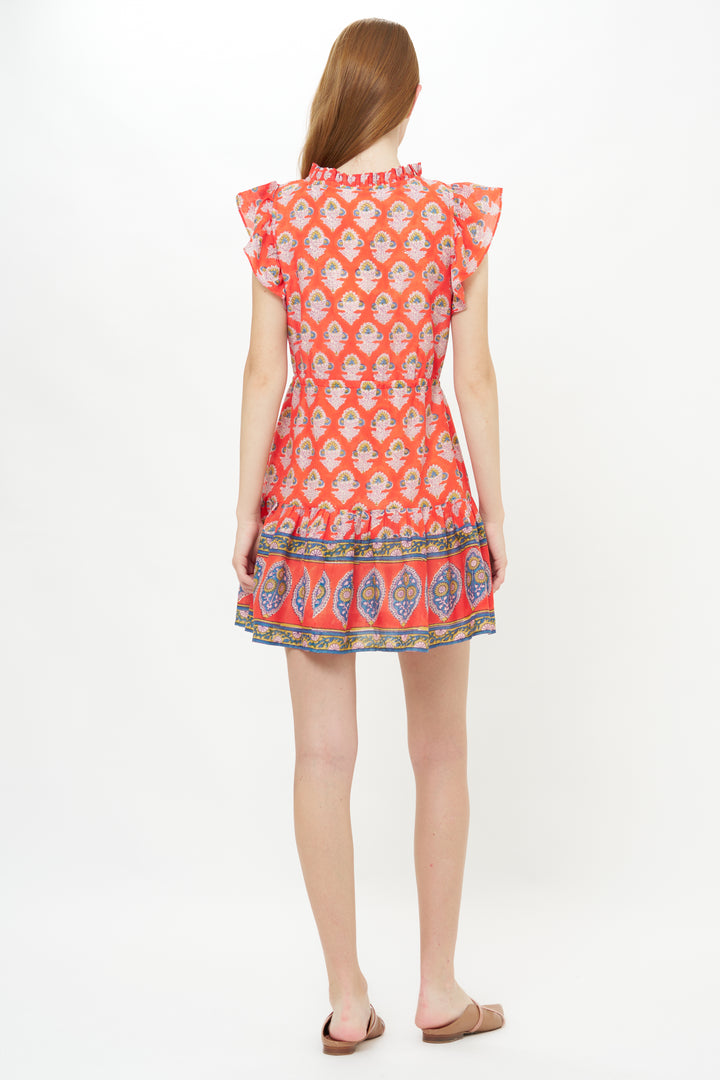 Cinched Flirty Short Dress - Panta Red
