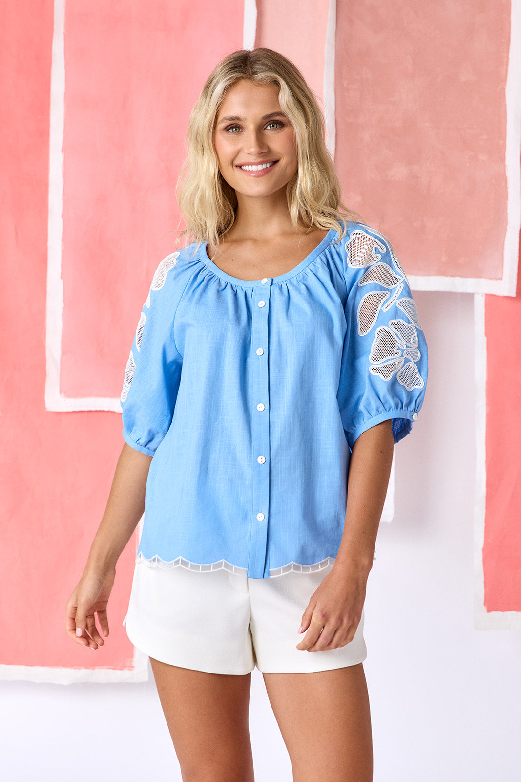 Perrie Top - Washed Indigo