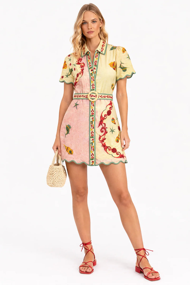 POPPY BLUSH SHELL MINI DRESS