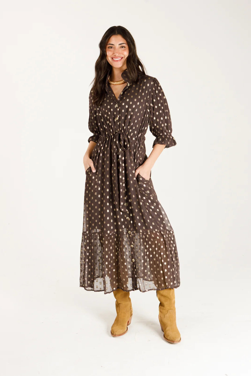 Catherine - Chocolate Brown Lurex