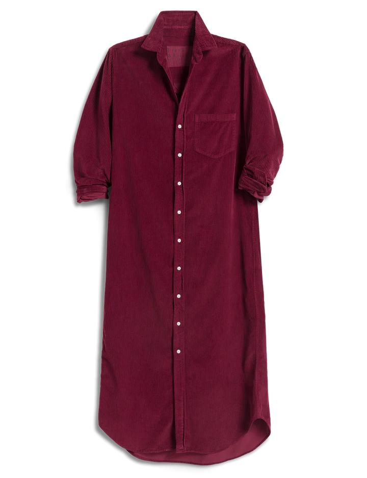Rory Maxi Shirtdress in Maroon