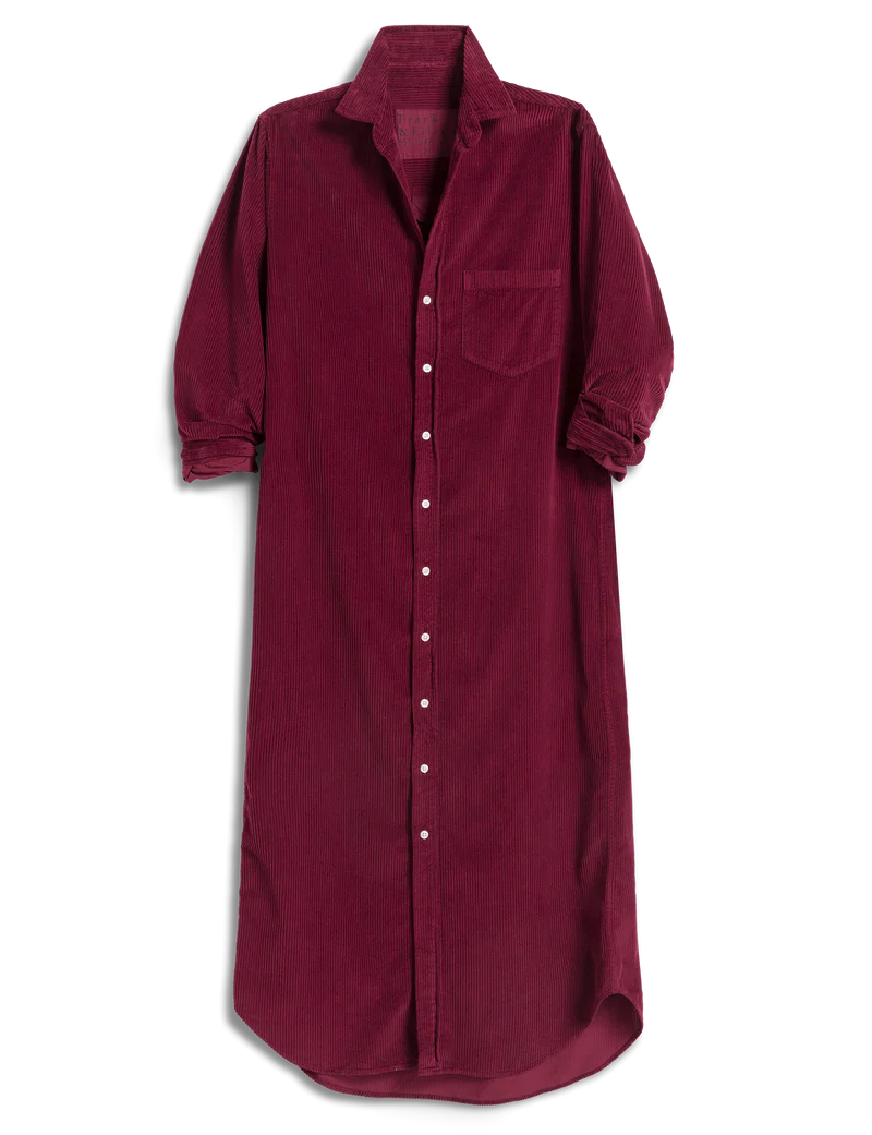 Rory Maxi Shirtdress in Maroon