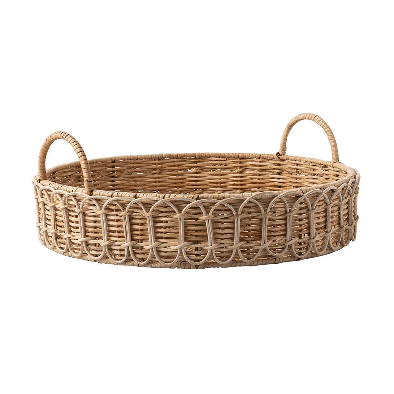 BMH - 16" Rattan Circle Tray