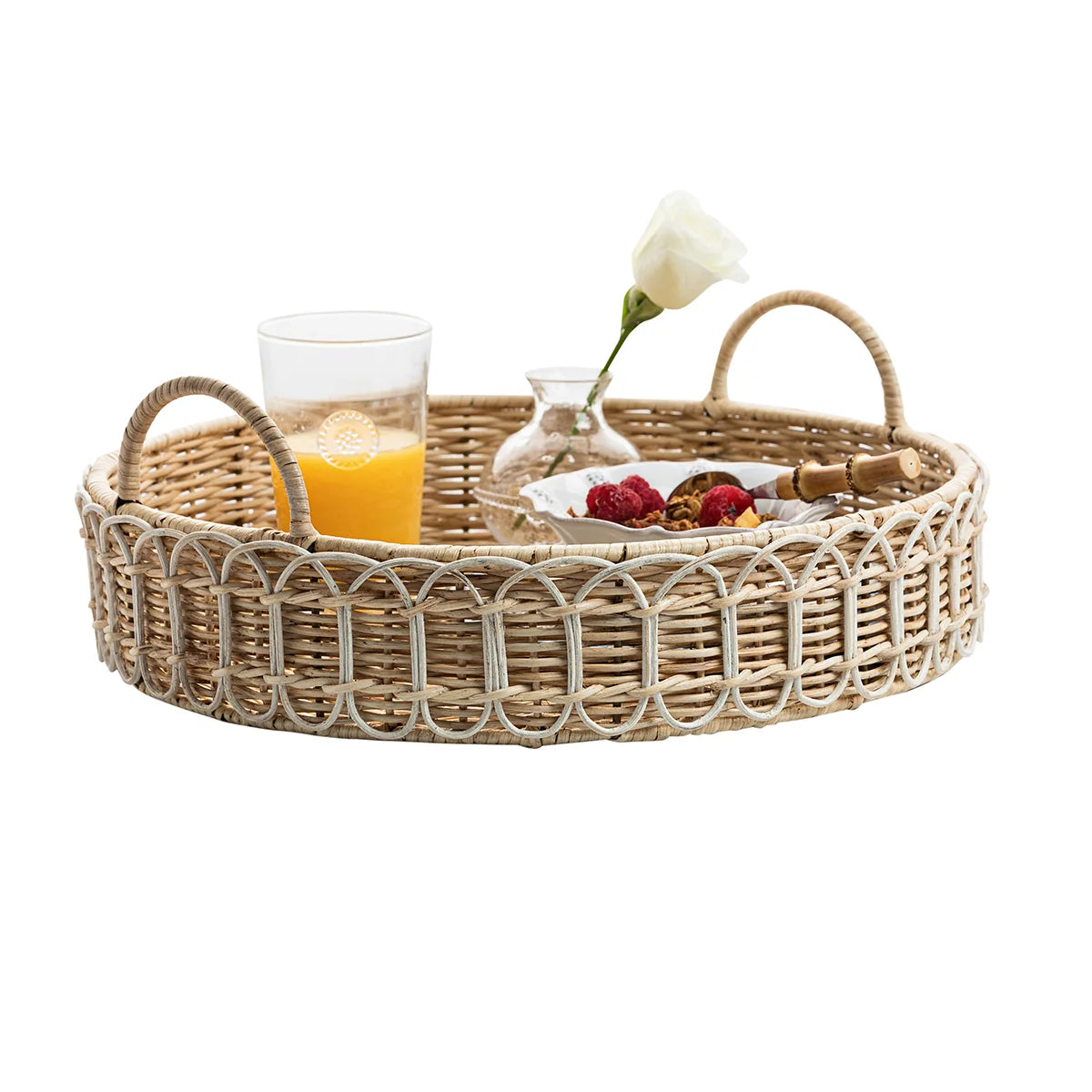BMH - 16" Rattan Circle Tray