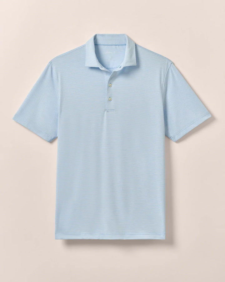 Perf. Jersey Polo - Lyndonn Stripe - Gulf Blue