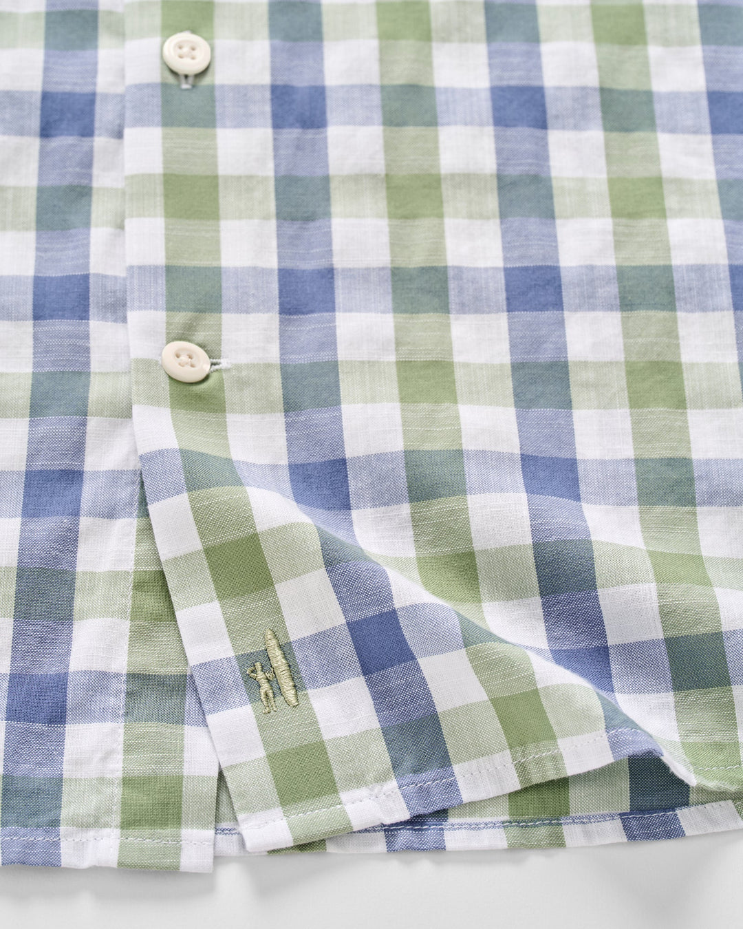 Slub Cotton Button Down Shirt-Candler Forest