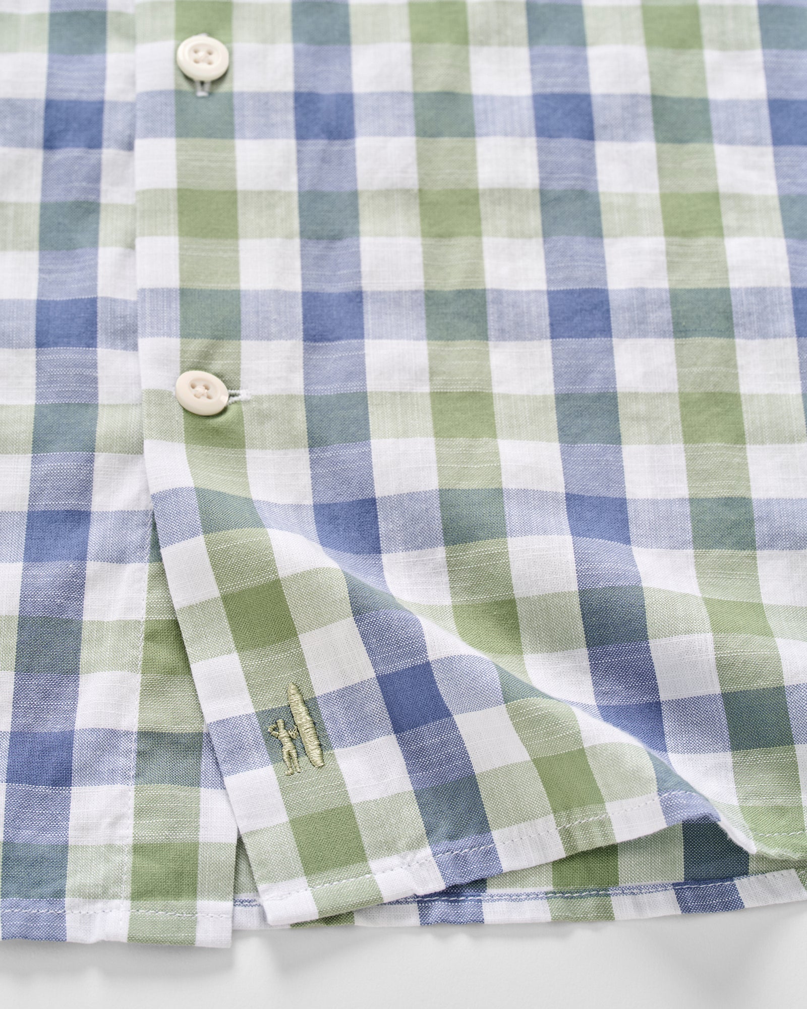 Slub Cotton Button Down Shirt-Candler Forest
