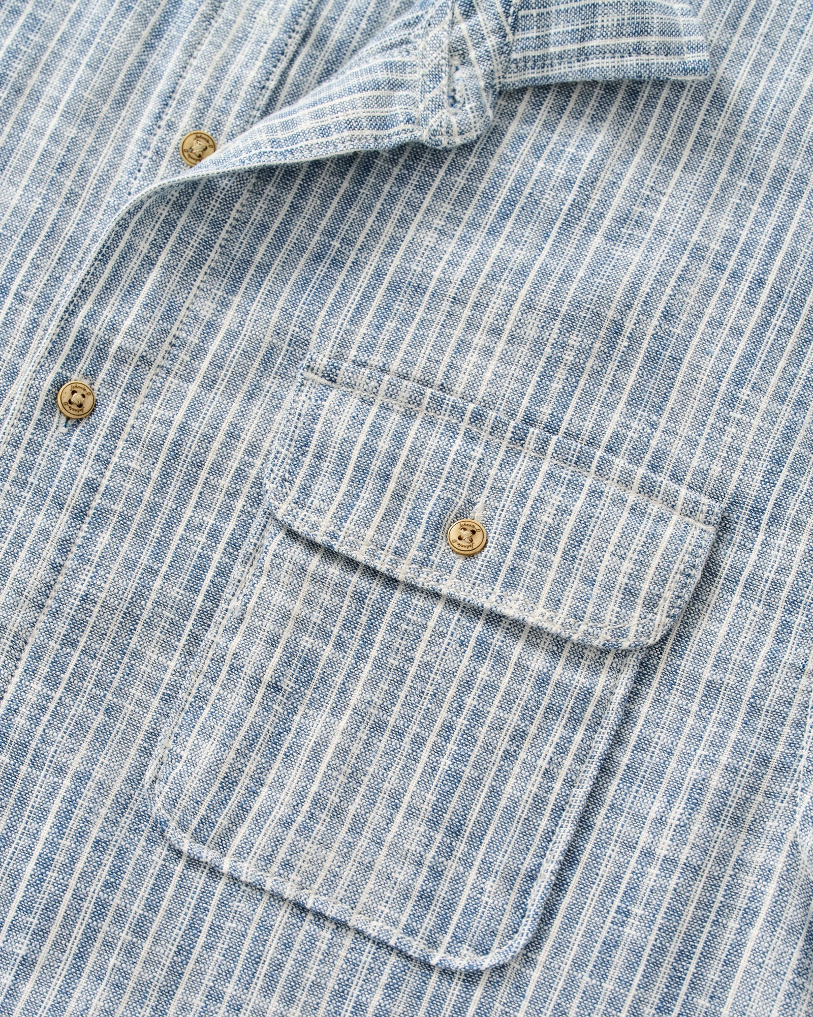 Short Sleeve Button Down - Ennis Indigo Dyed Stripe