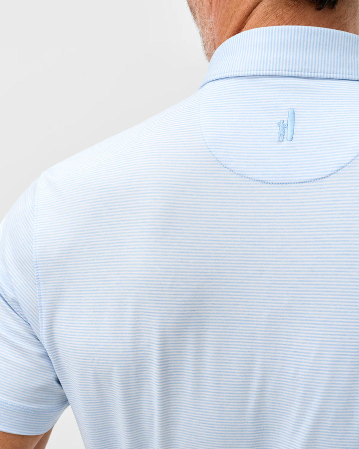 Perf. Jersey Polo - Lyndonn Stripe - Gulf Blue