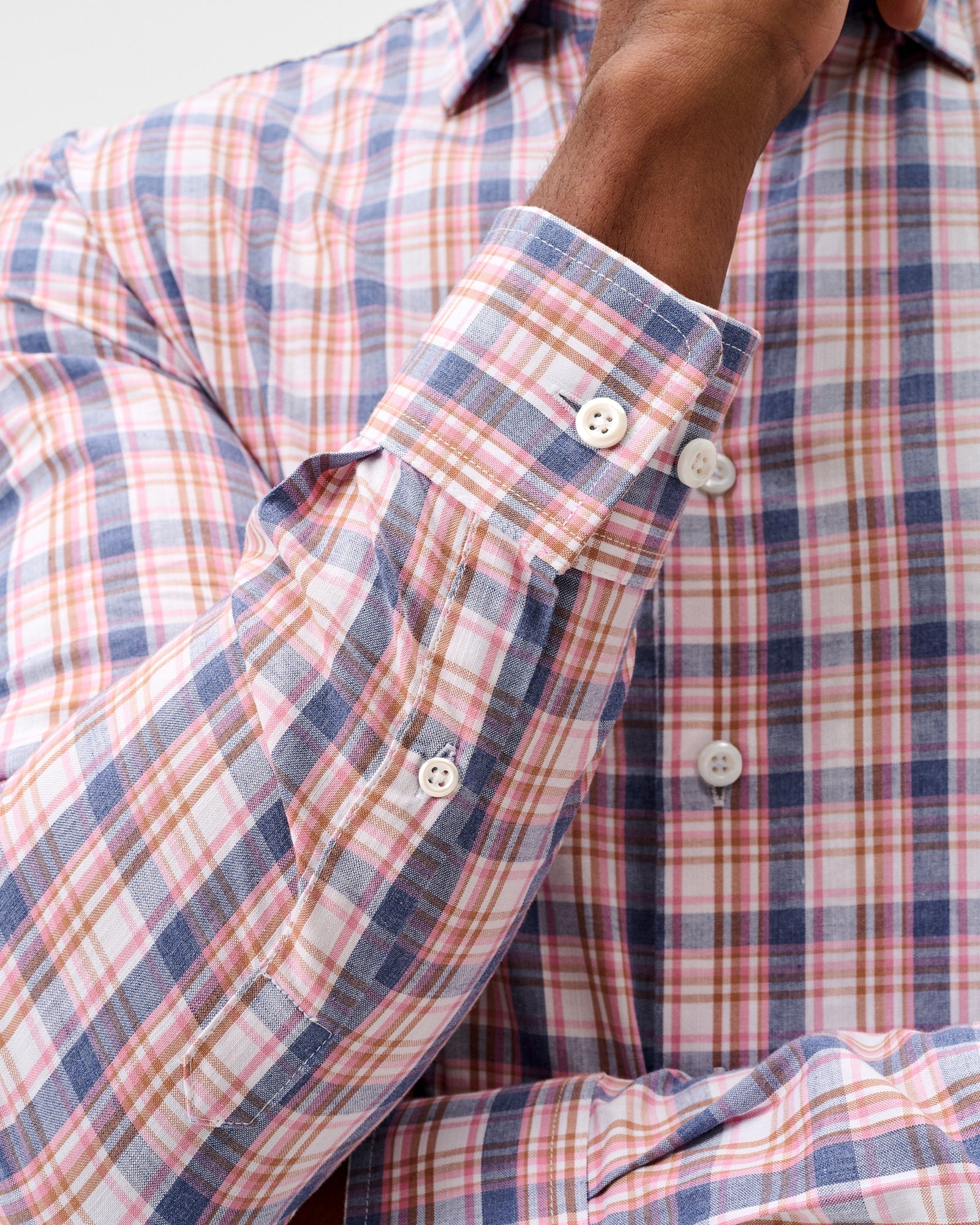 Slub Cotton Button Down Shirt-Jordi Plaid