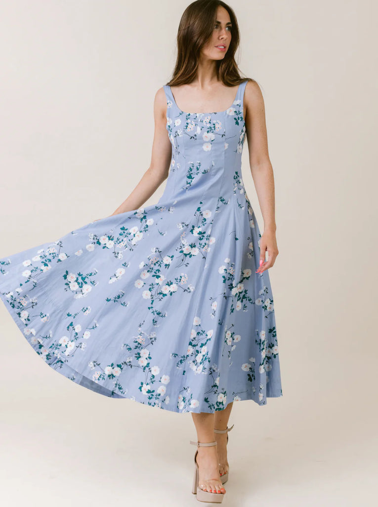 Sophia Dress in Blue Floral