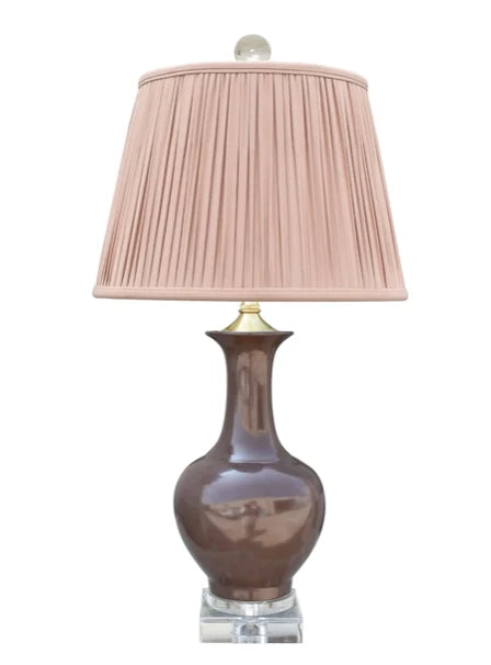 BMH - Brown Lamp w/Pleated Shade (2)