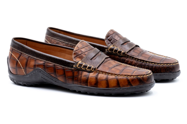 Bill Alligator Grain Penny Loafers - 532228