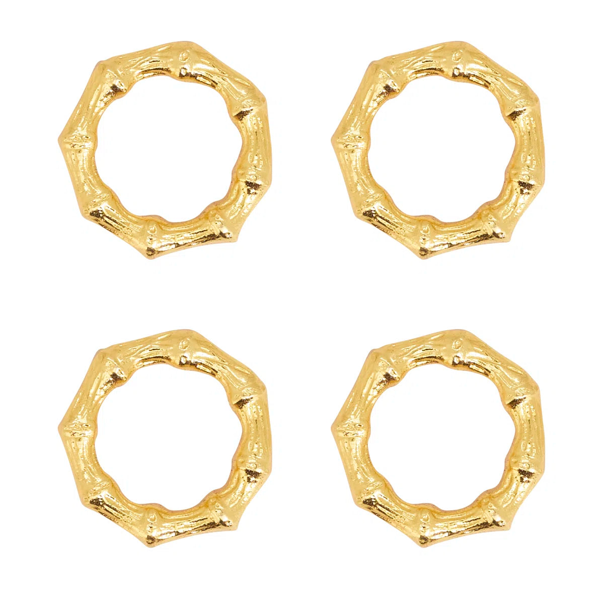 BMH - Gold Bamboo Napkin Ring Set/4 (2)