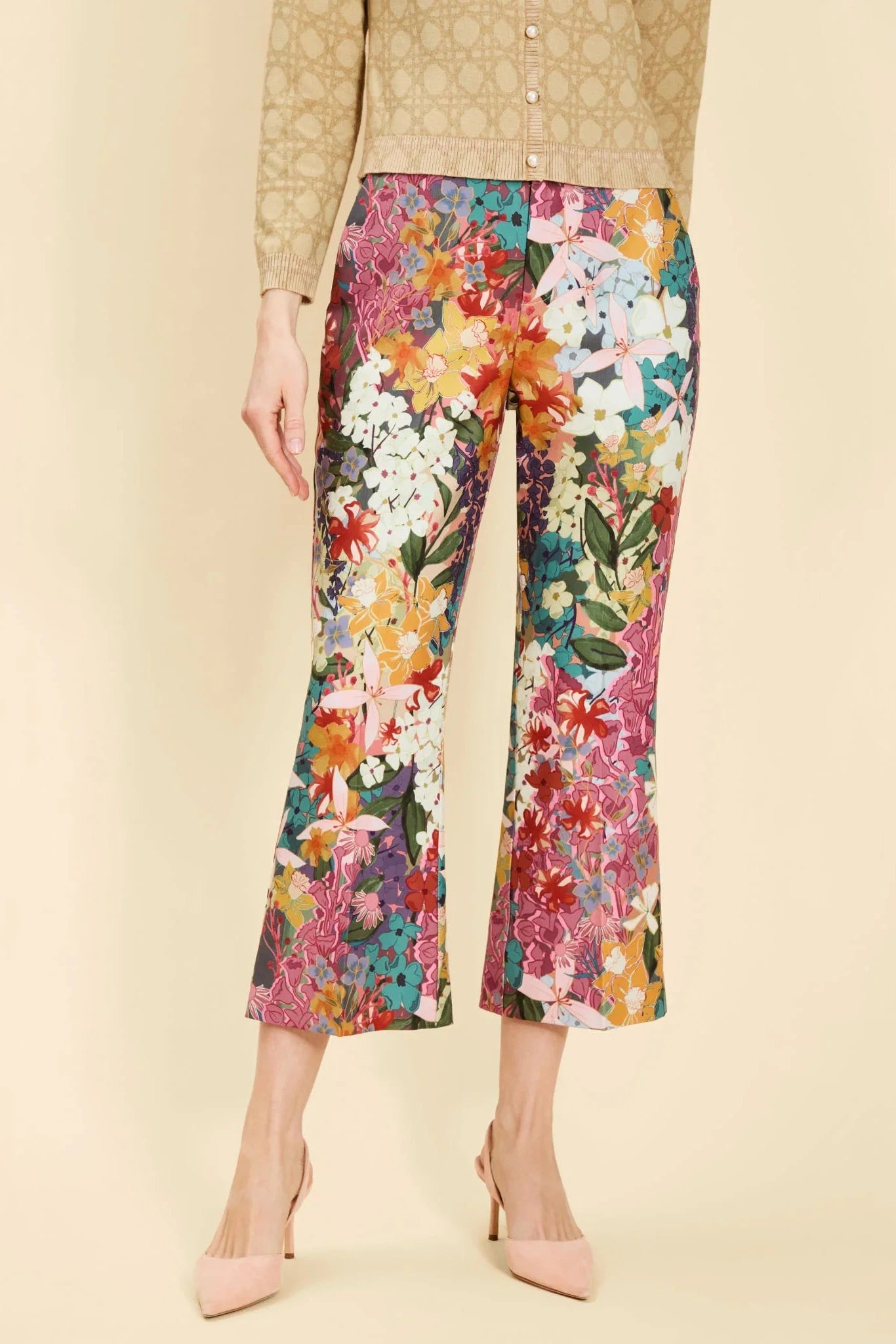 Tuxedo Crop Kick Pants - Midnight Meadows