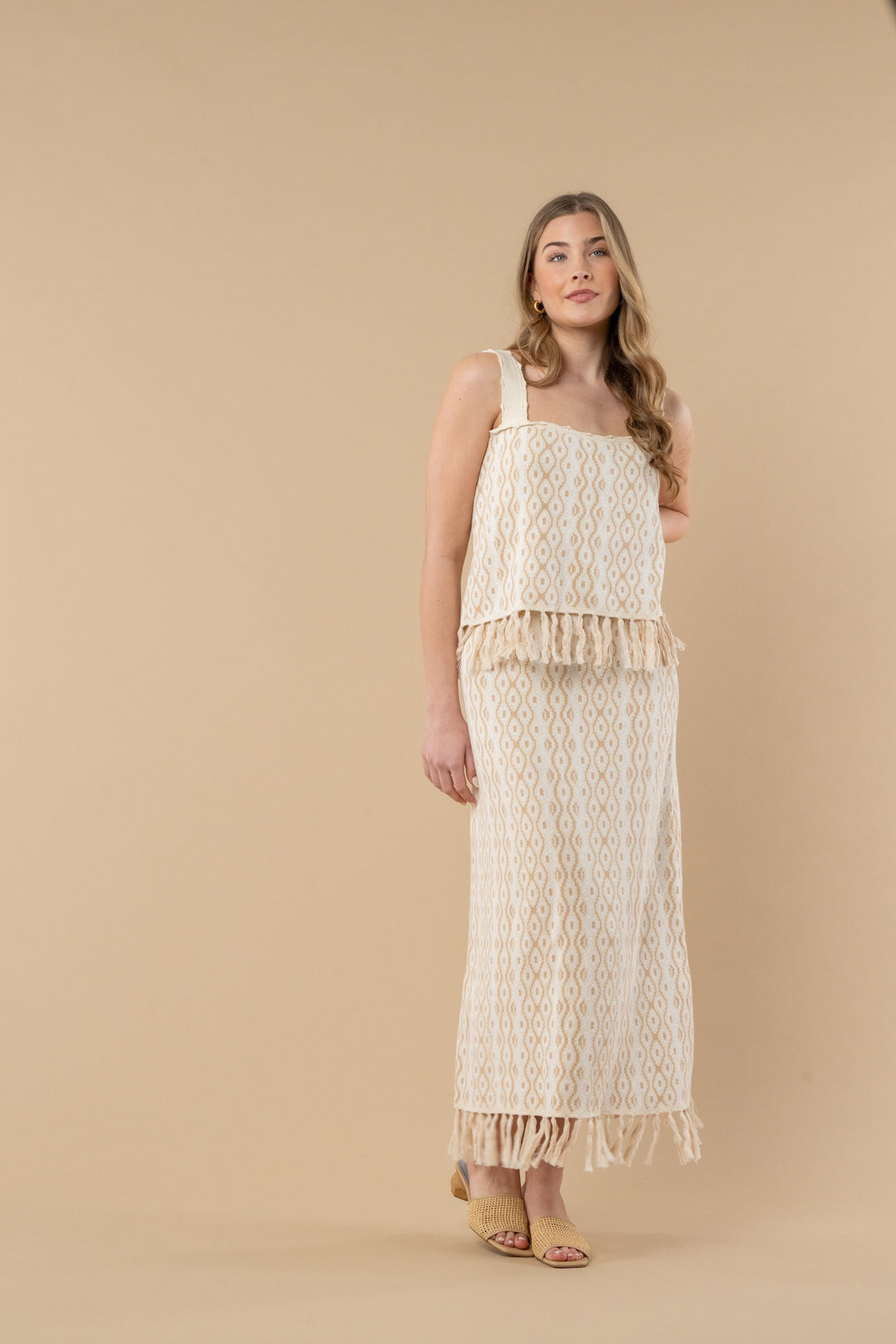 Capri Knit Tank - Blanc Petals