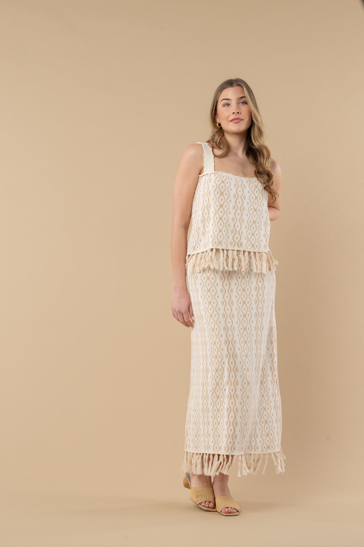 Capri Knit Tank - Blanc Petals