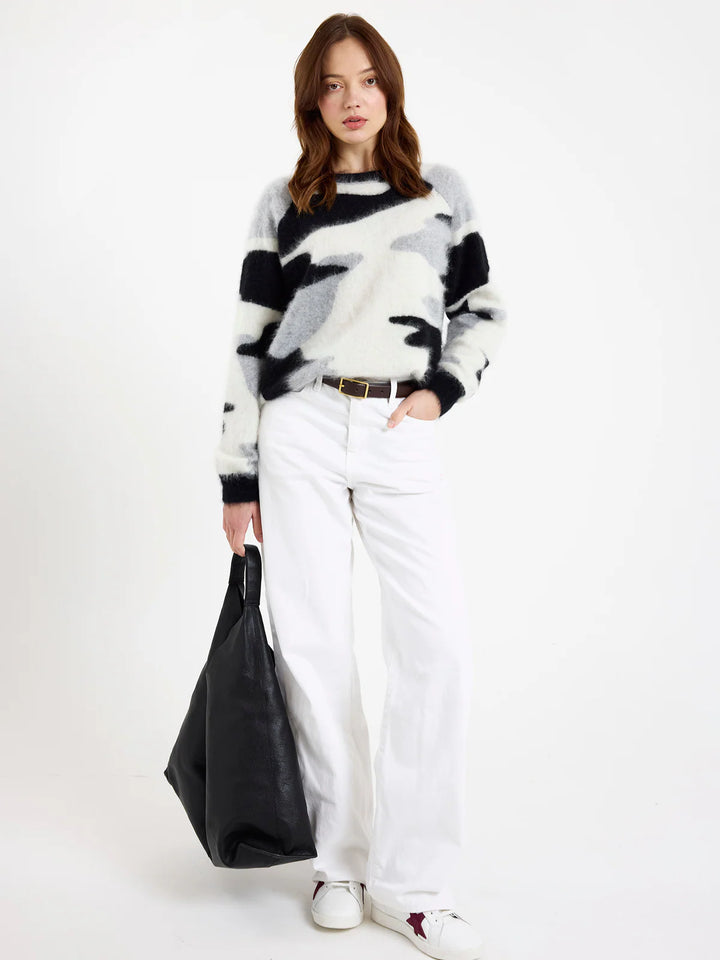 Brushed Camo Sweater - Black/Grey